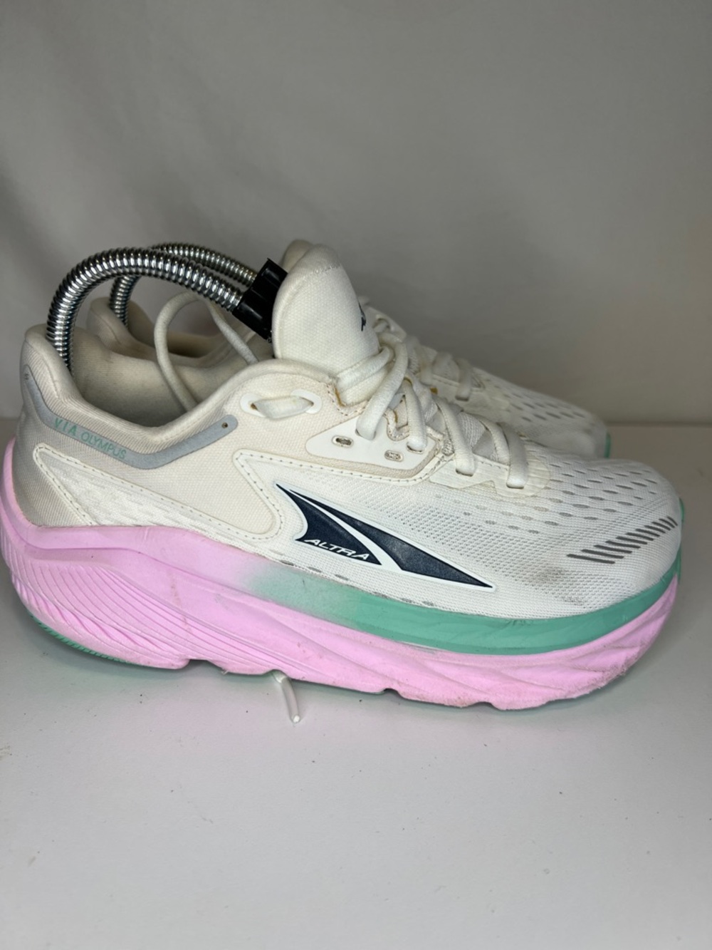 Altra Women's White Sneakers with Pink & Mint Midsole